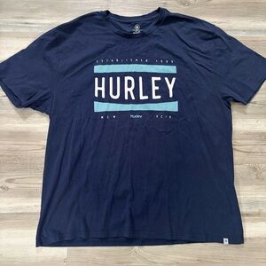 Hurley Navy Graphic Logo T-Shirt XXL Casual Surf Tee